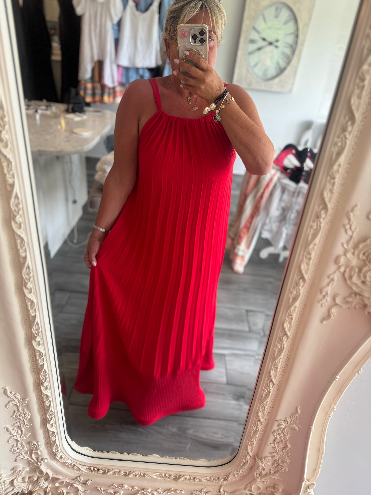 Vienna maxi plisse dress