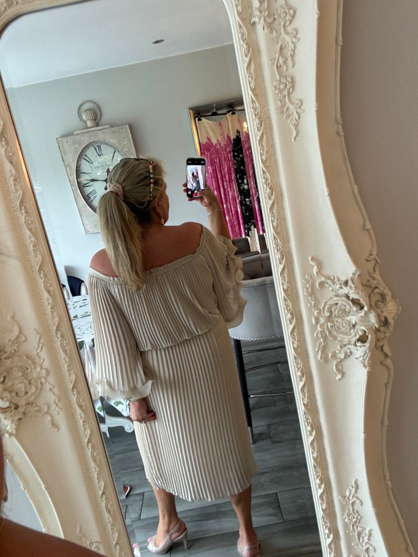 Lucinda Plisse Midi Dress