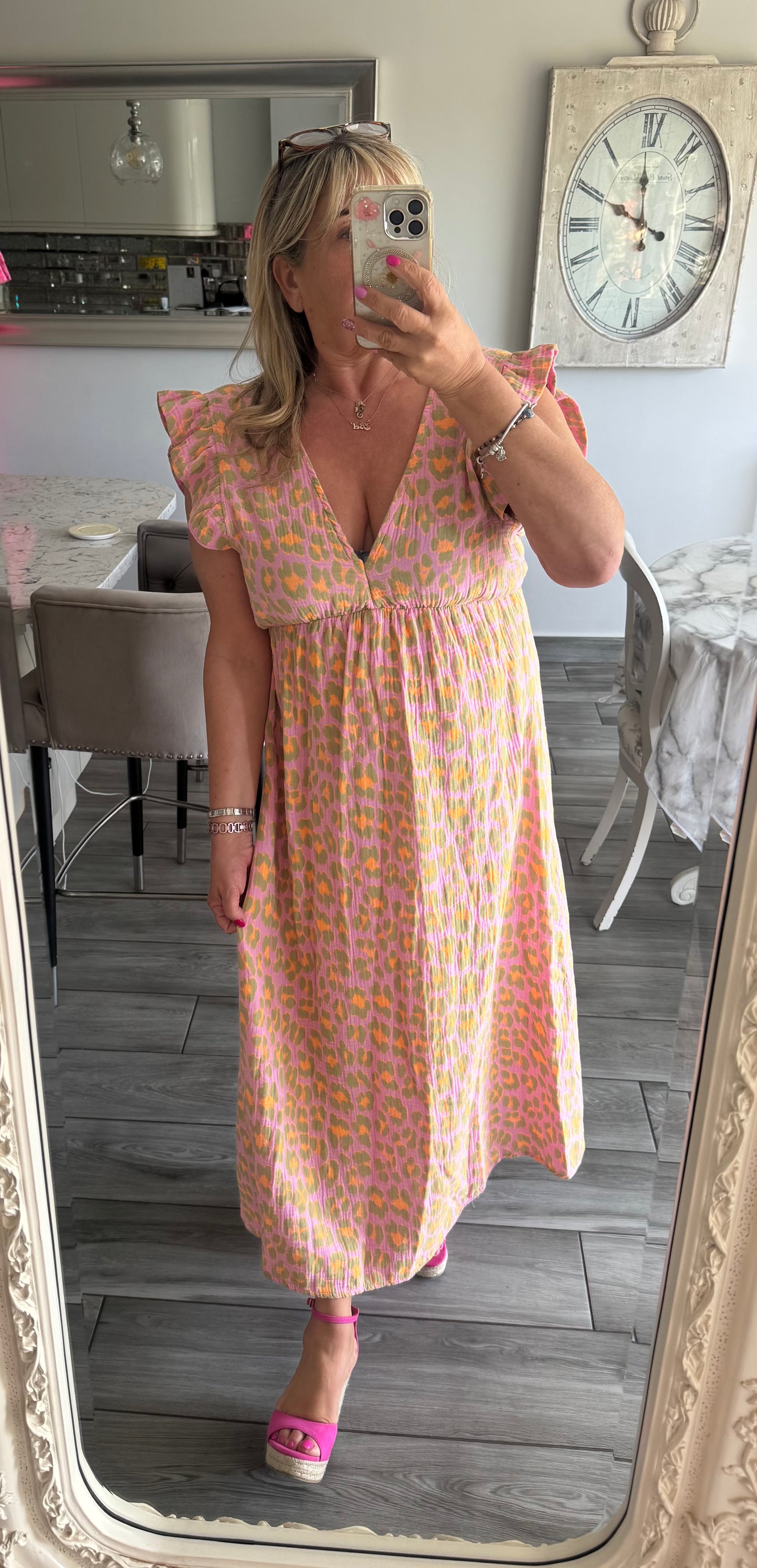 Cazzie midi cheesecloth dress