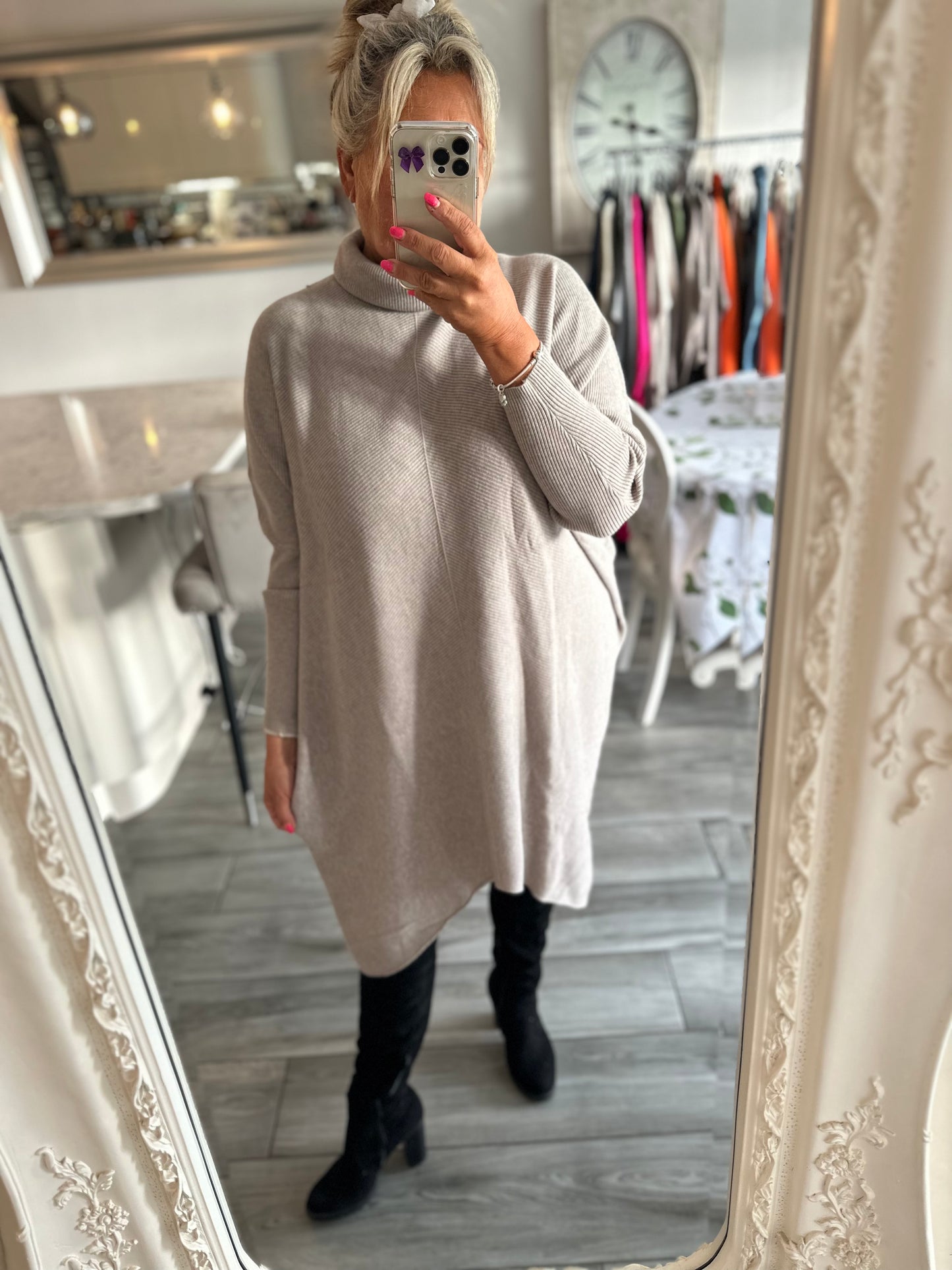 Mandy High Neck High Low Long Jumper