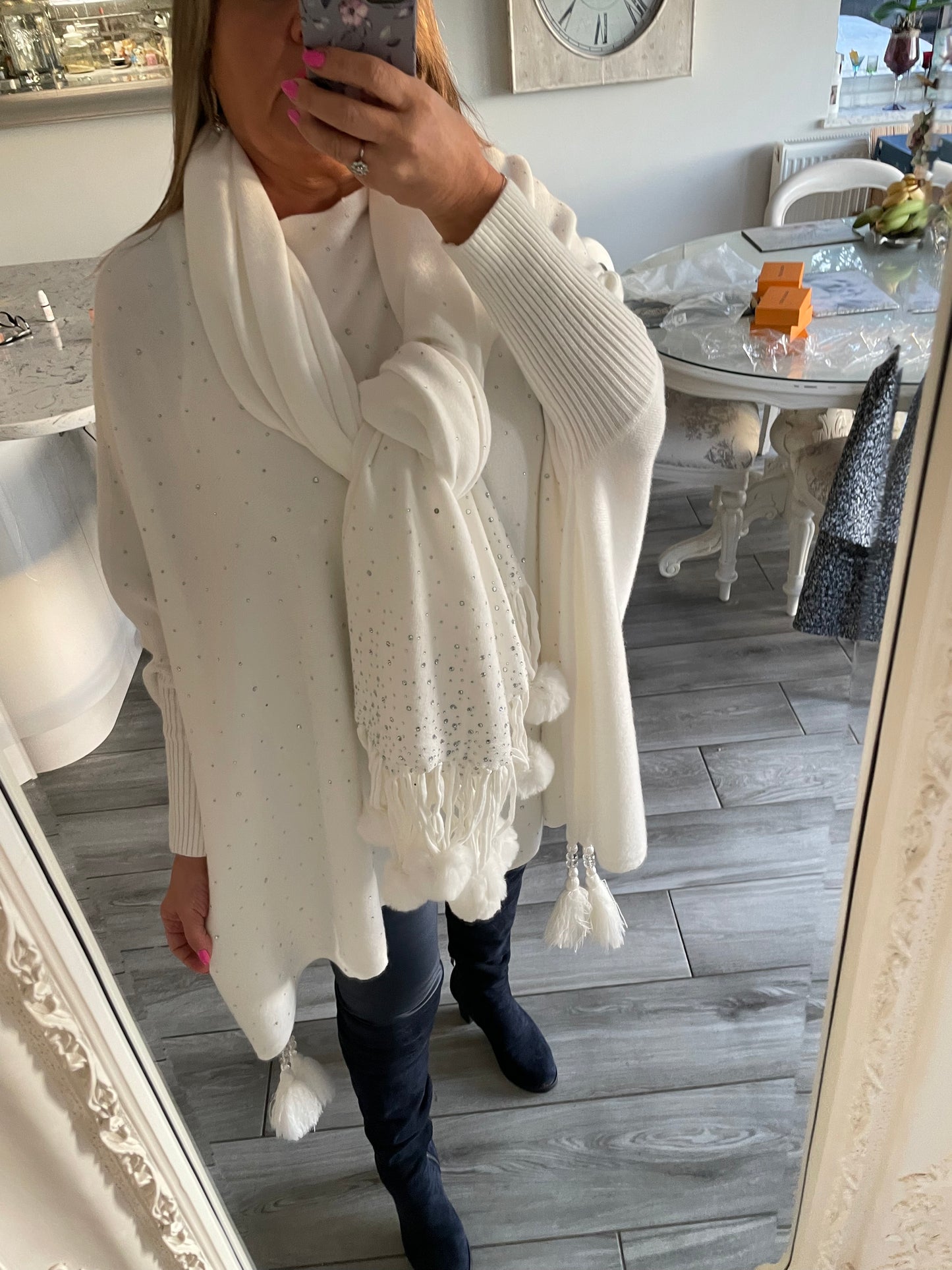 Pom Pom Pashmina/Scarf