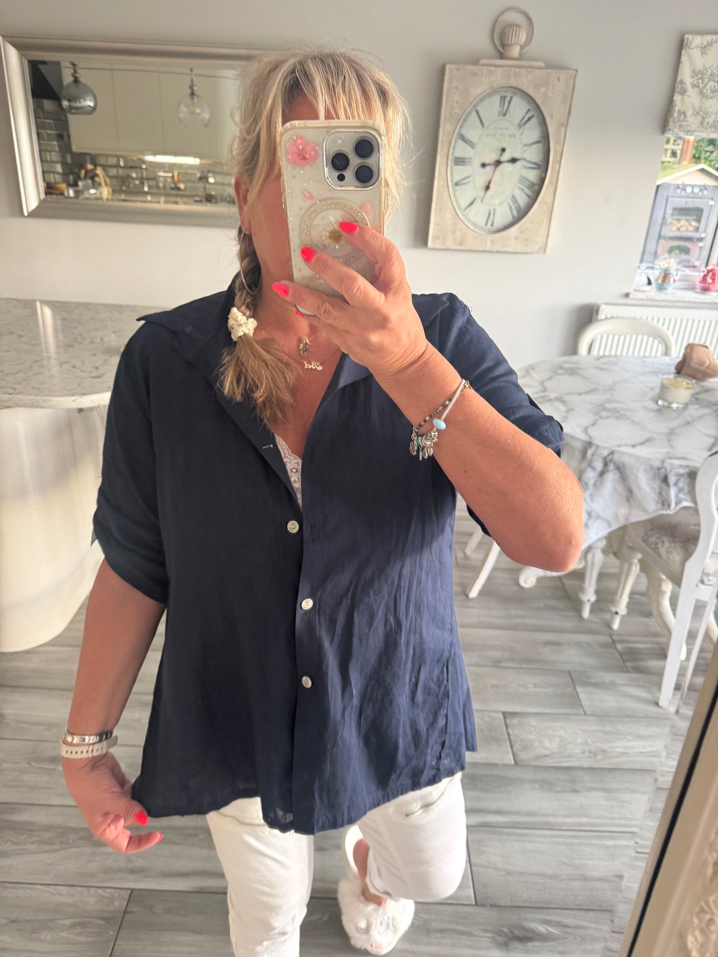 Santorini Shirt by Puro Lino 50/50 cotton/linen