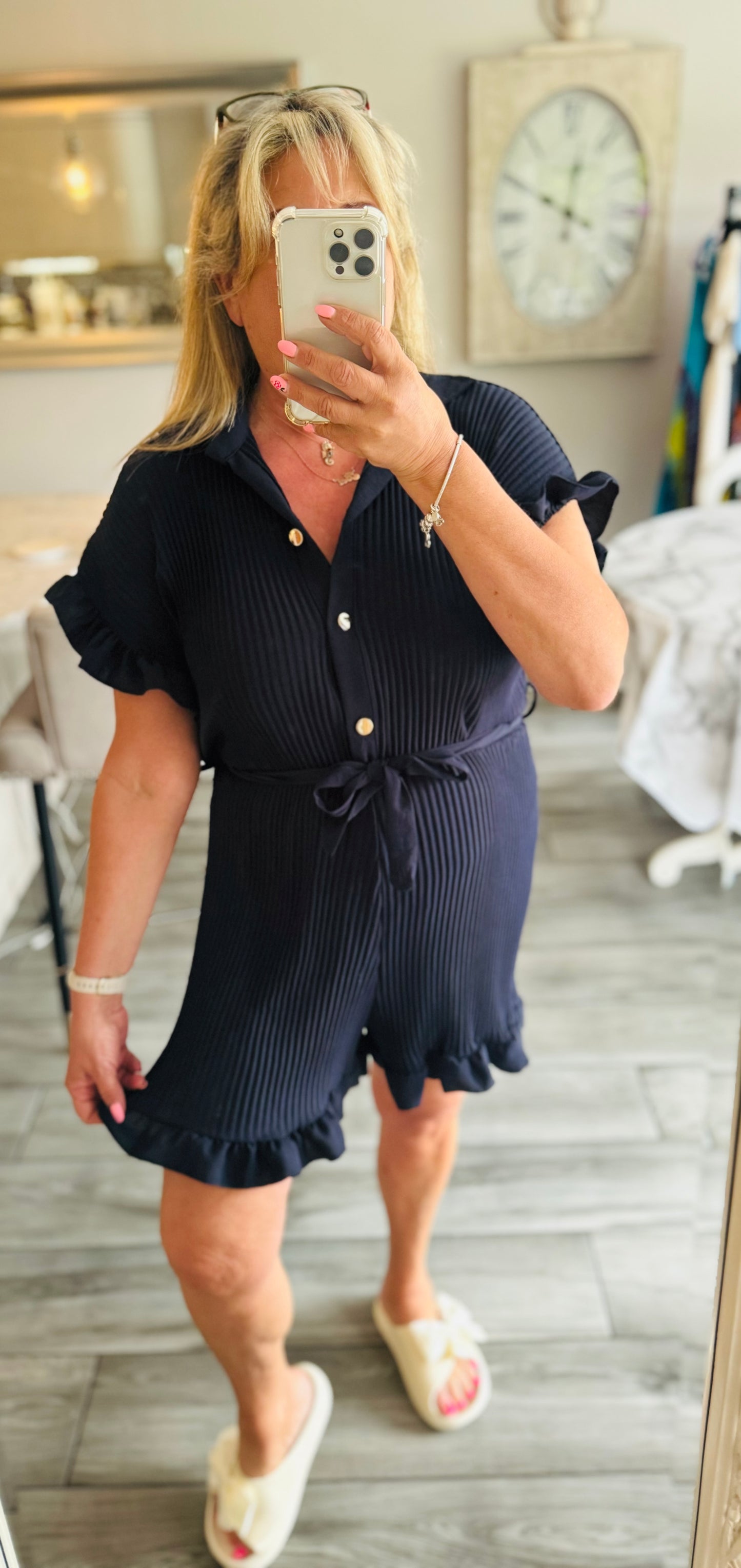 Layla plisse playsuit