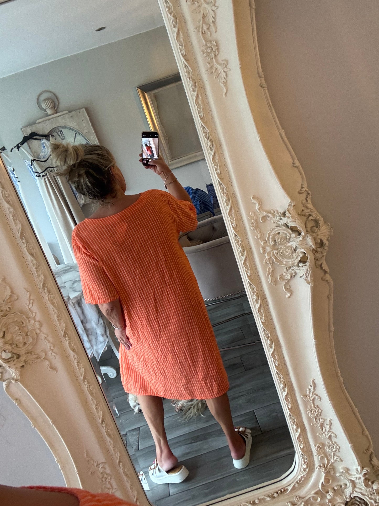 Pina 100% Cotton pinstripe dress with pockets