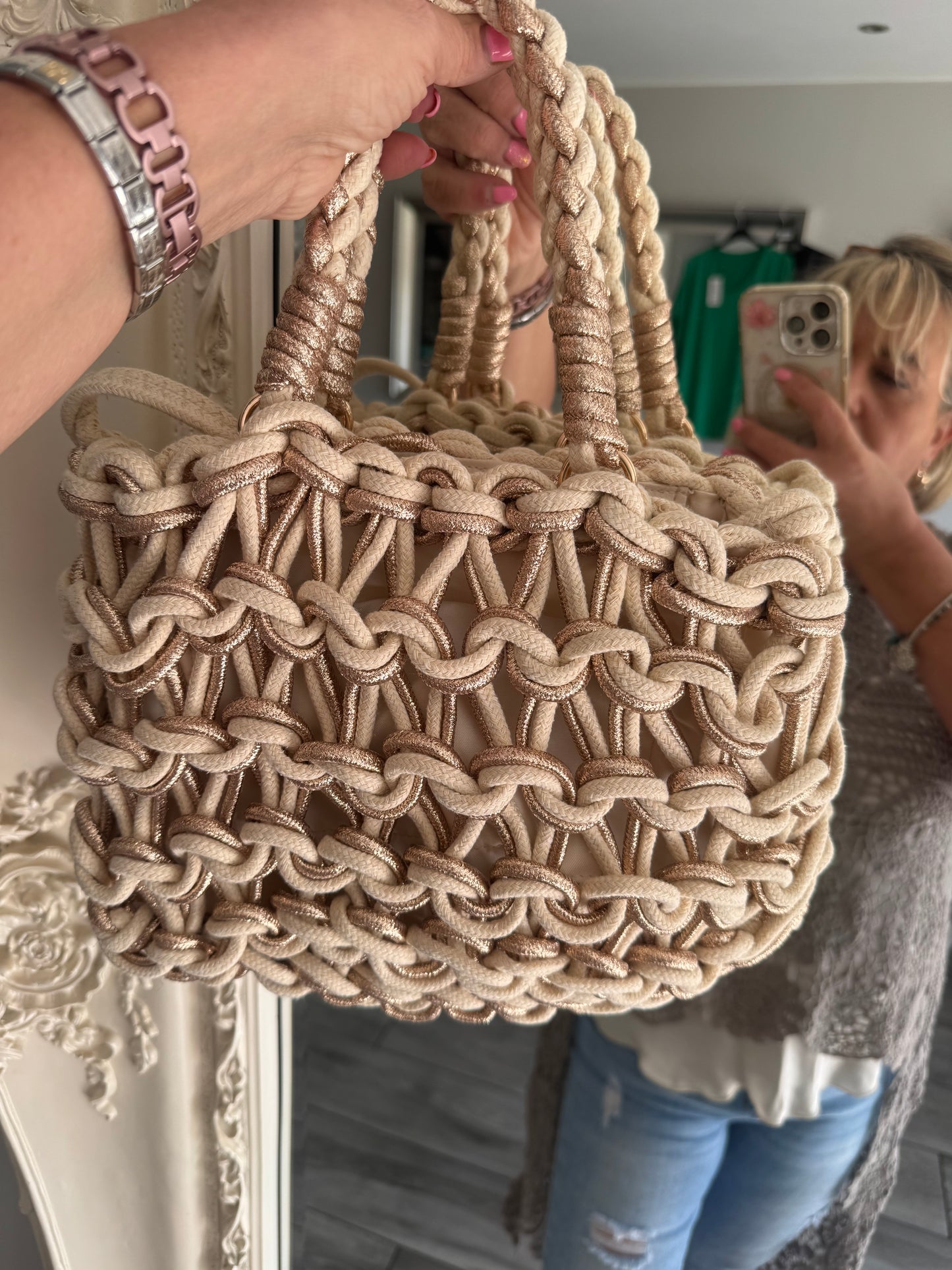 Rachel thick knit crochet crossbody bag