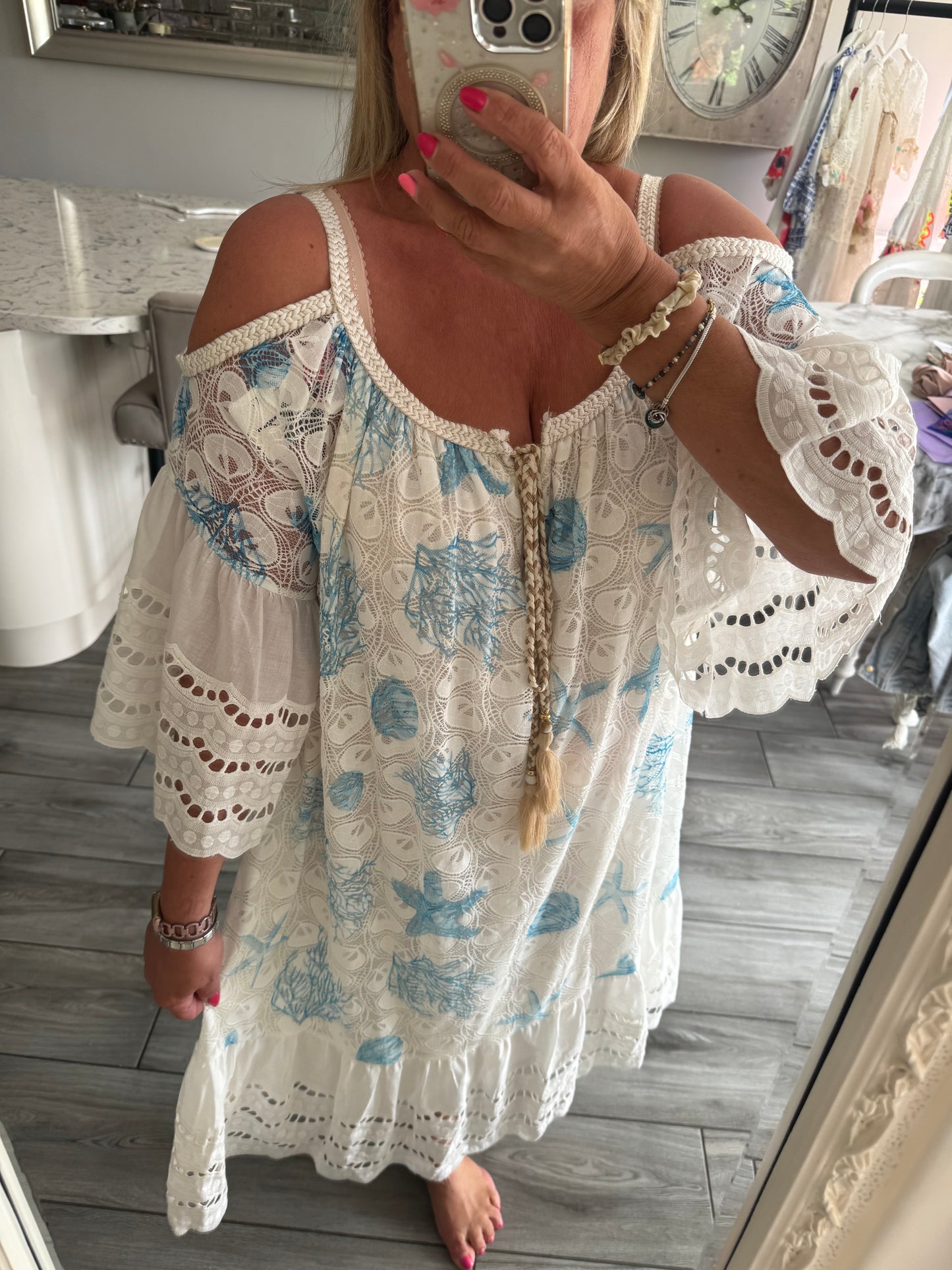 April oversized cold shoulder pretty dress