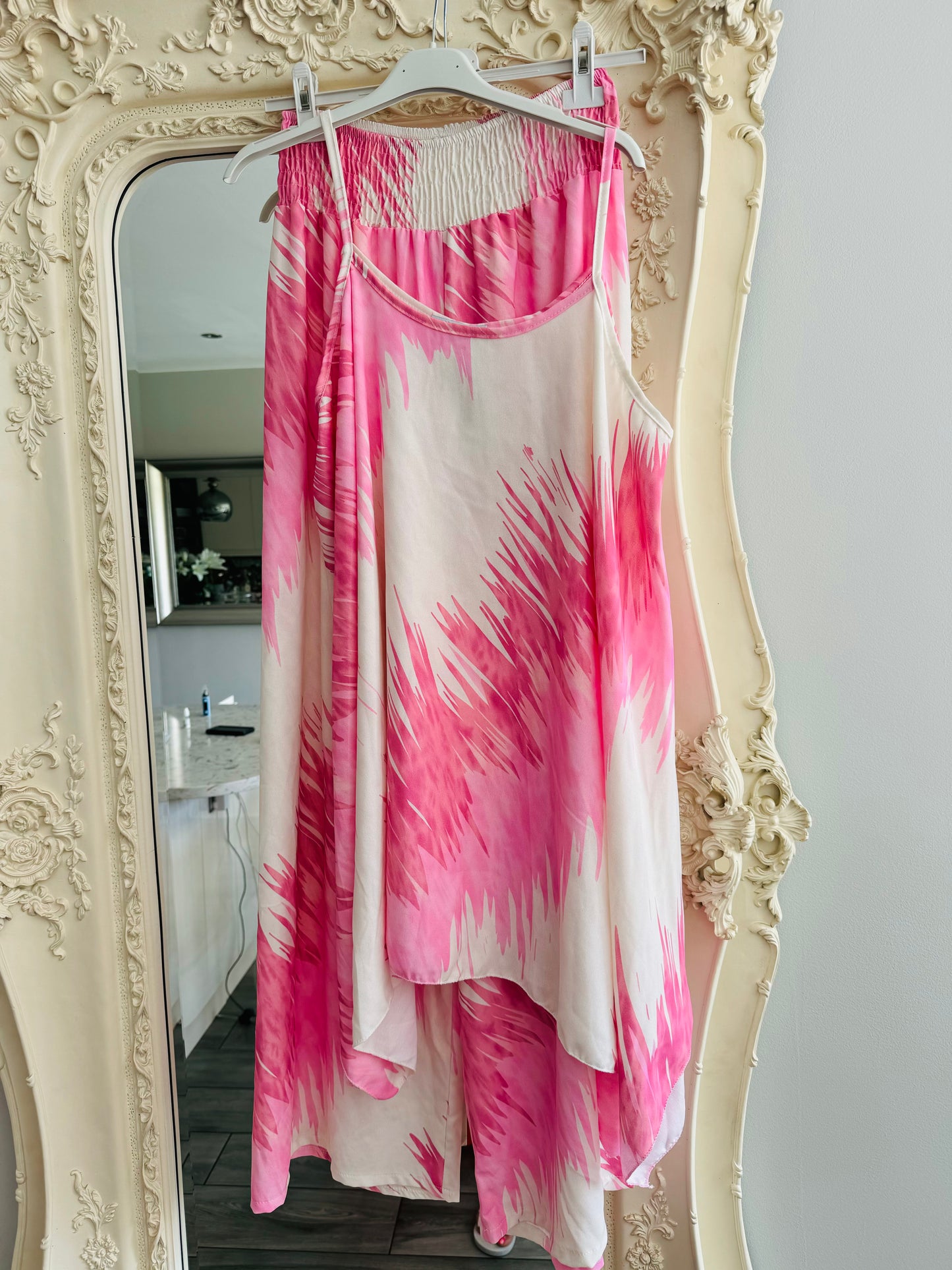 Della wide leg oversized vest top trouser 2 piece set