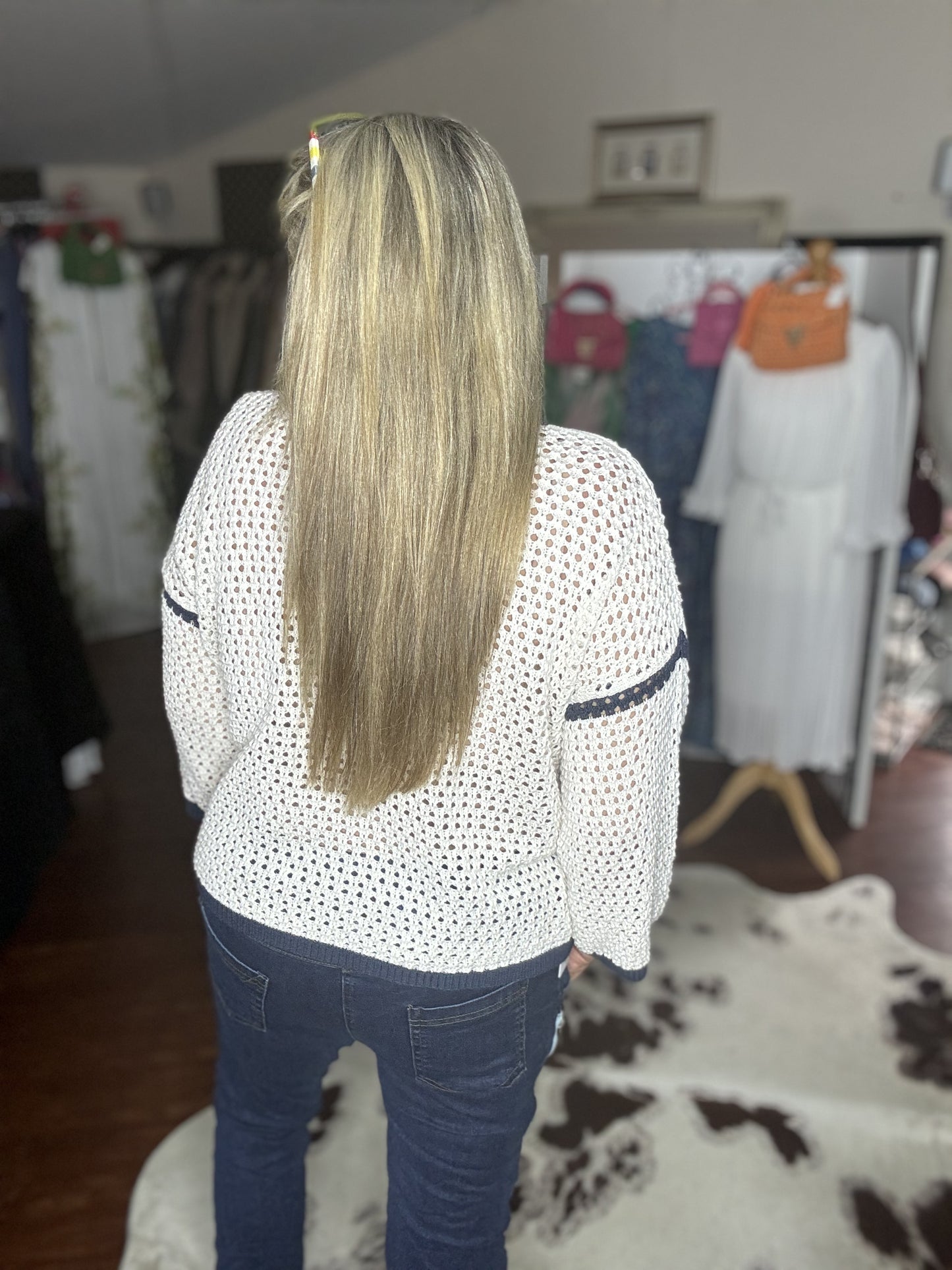 Jenny Crochet Cotton mix jumper