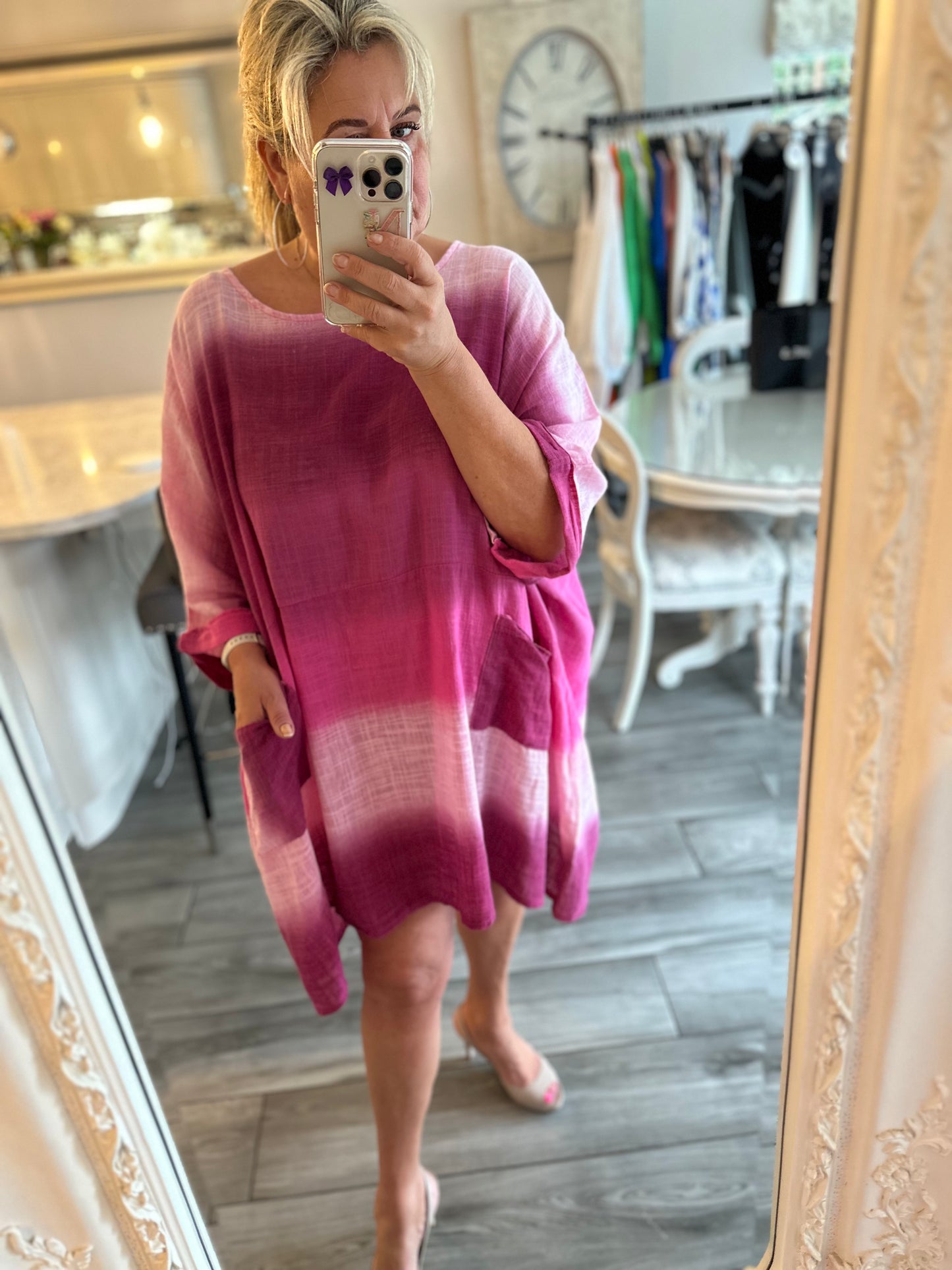 Jan Oversized Ombre Stripe Dress 100%
