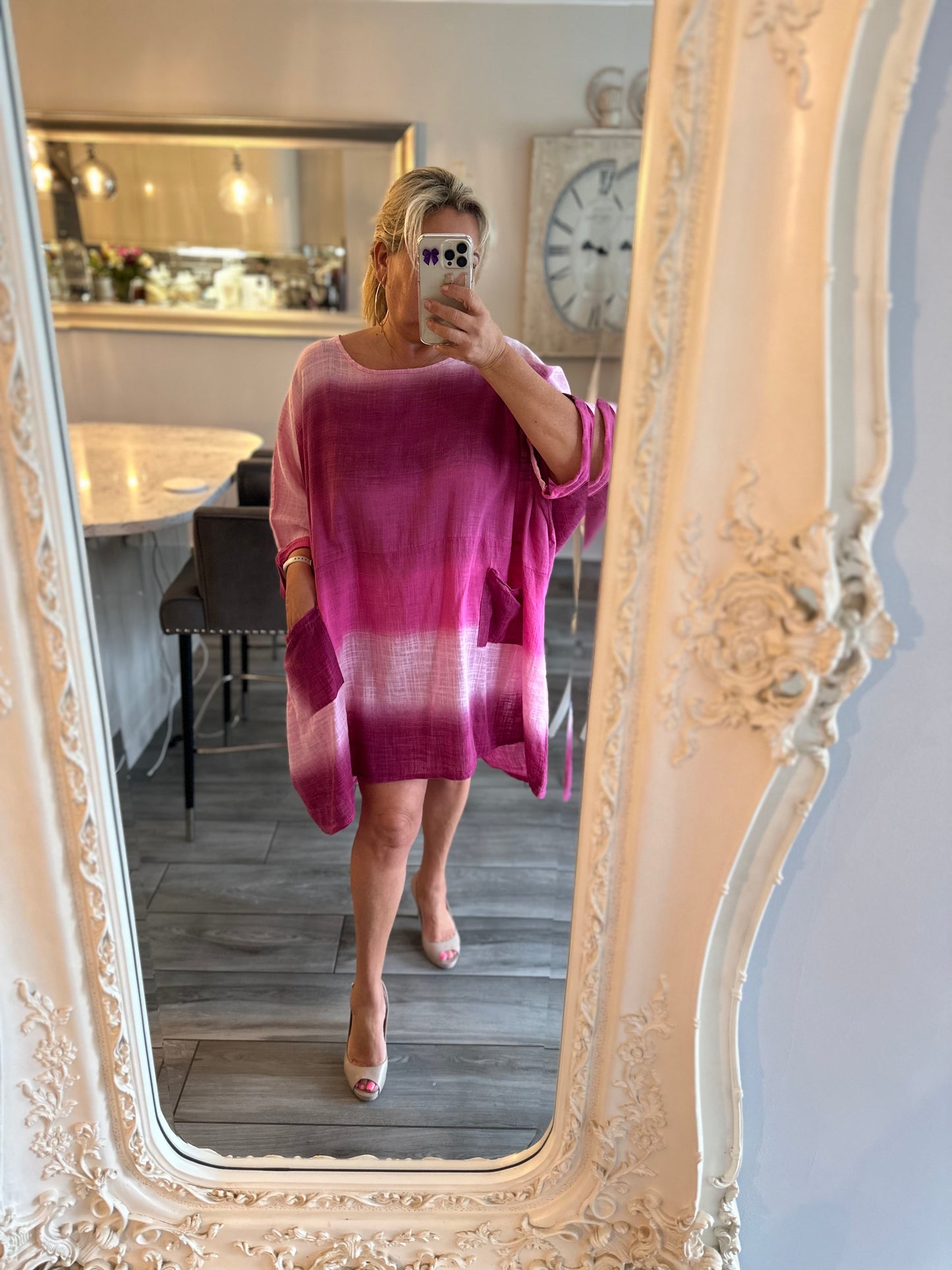 Jan Oversized Ombre Stripe Dress 100%
