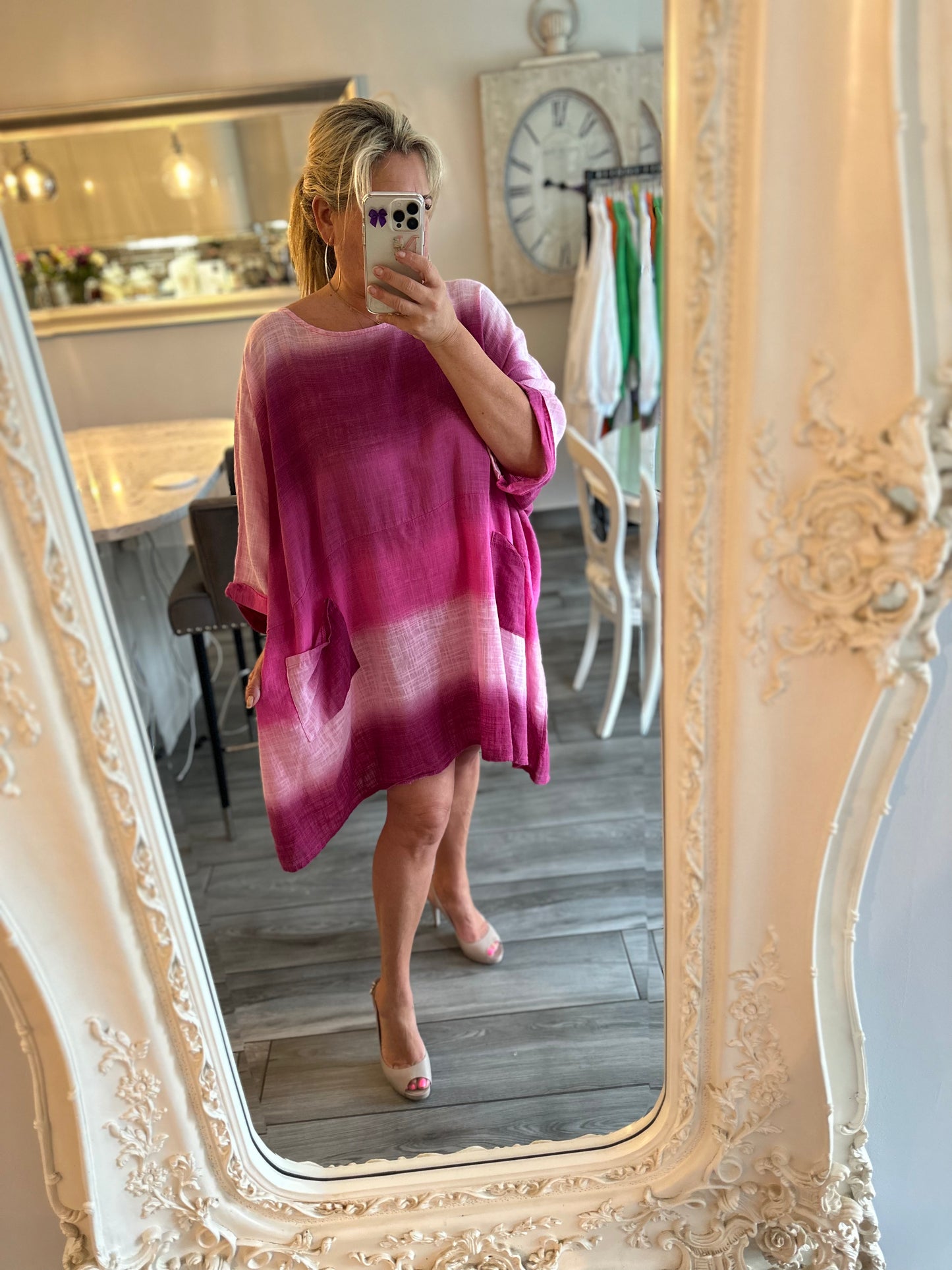 Jan Oversized Ombre Stripe Dress 100%