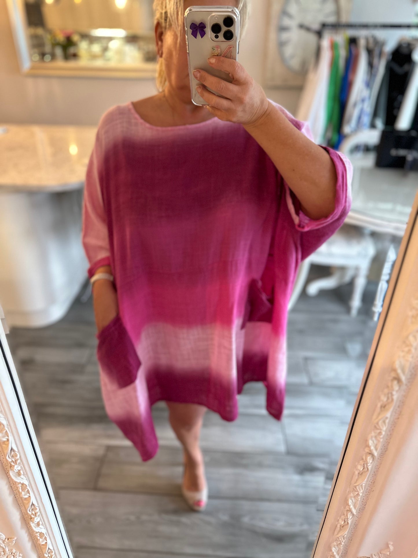 Jan Oversized Ombre Stripe Dress 100%