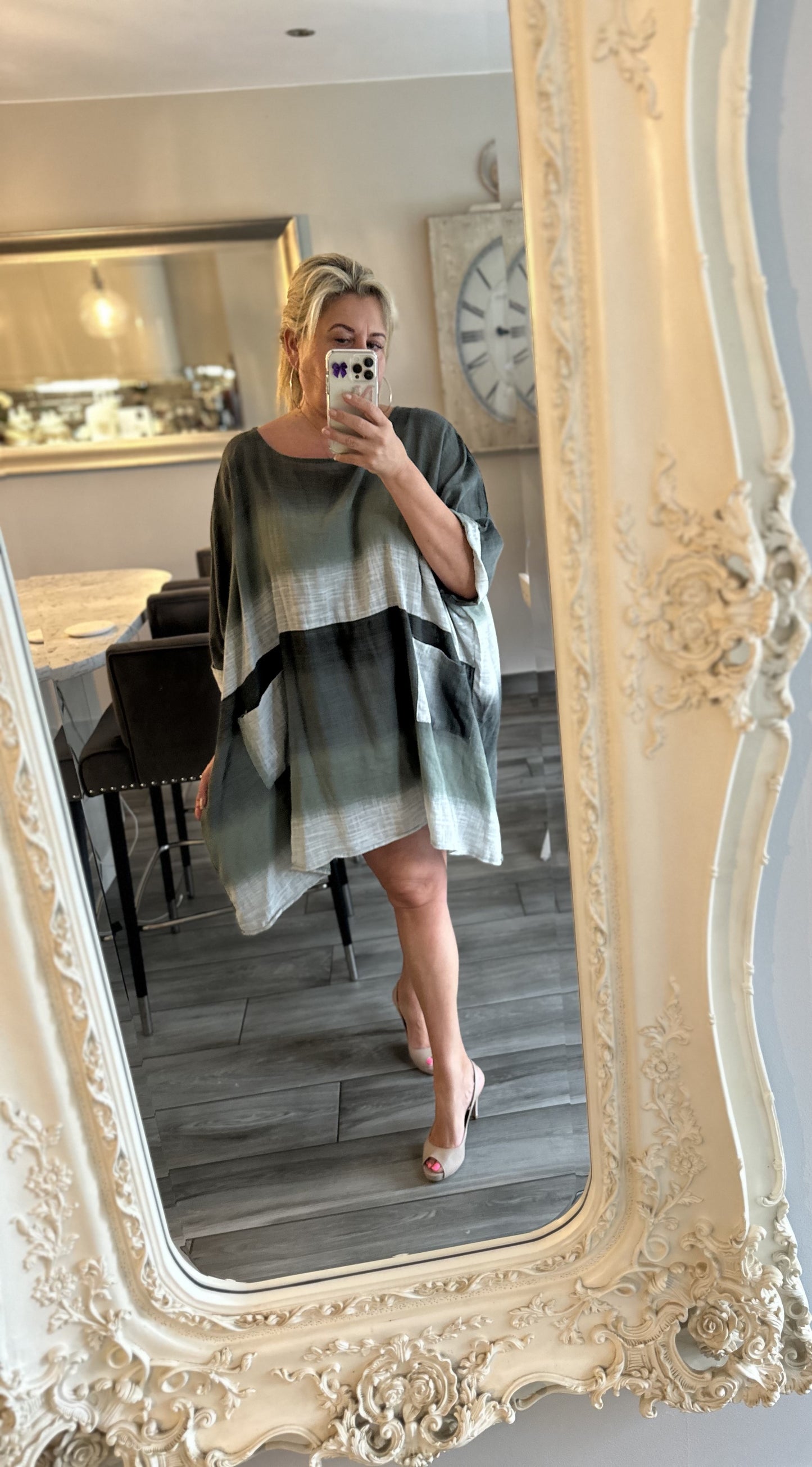 Jan Oversized Ombre Stripe Dress 100%