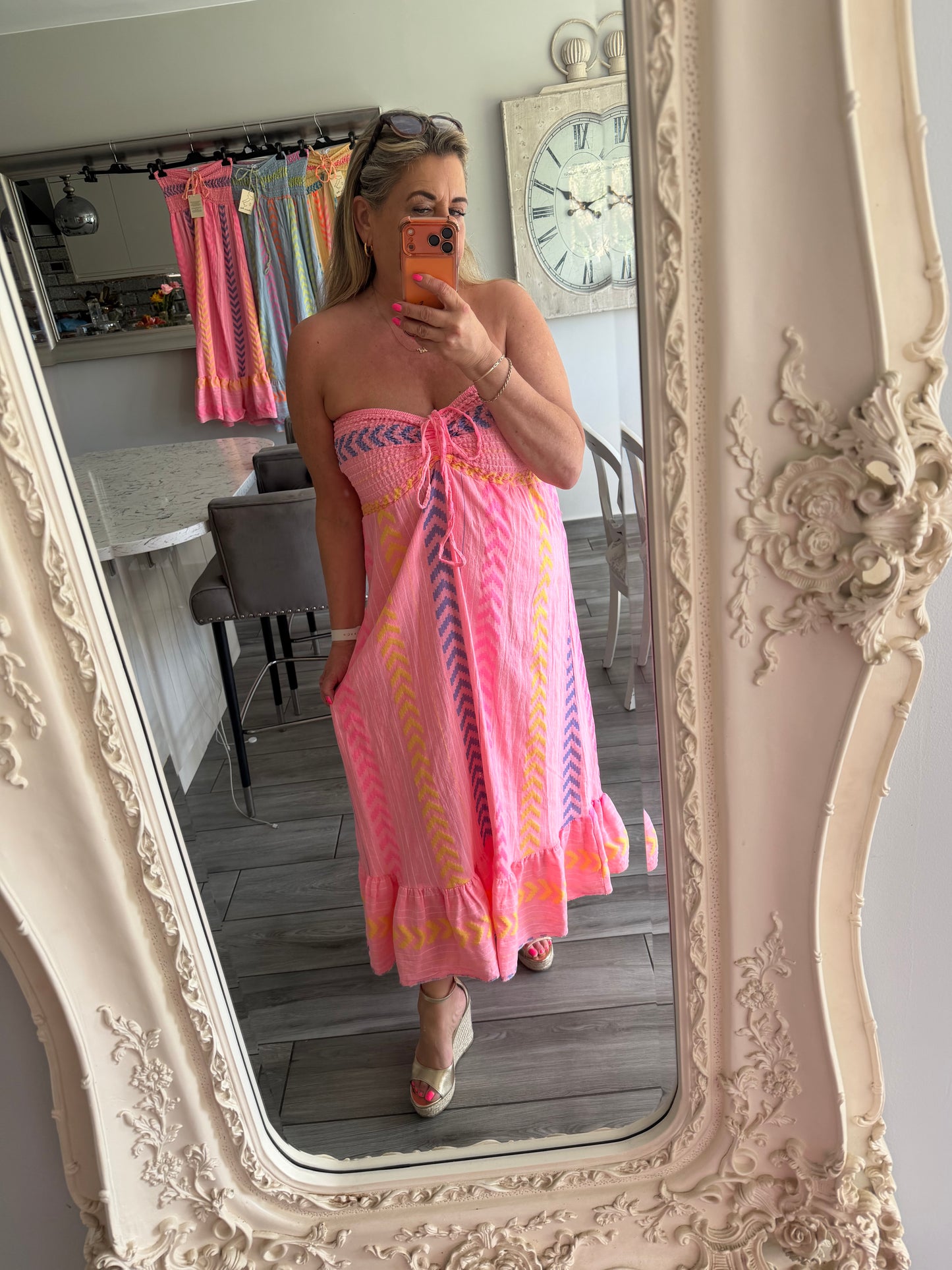 Monica Shirred top cotton mix sundress