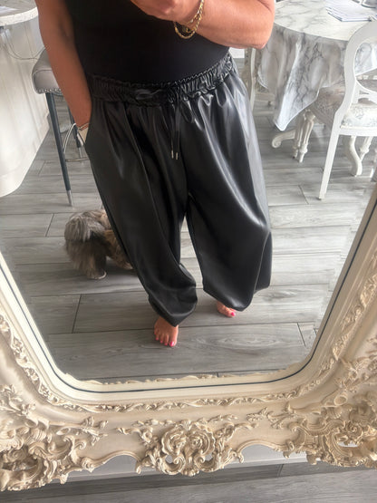 Harley oversize faux leather joggers