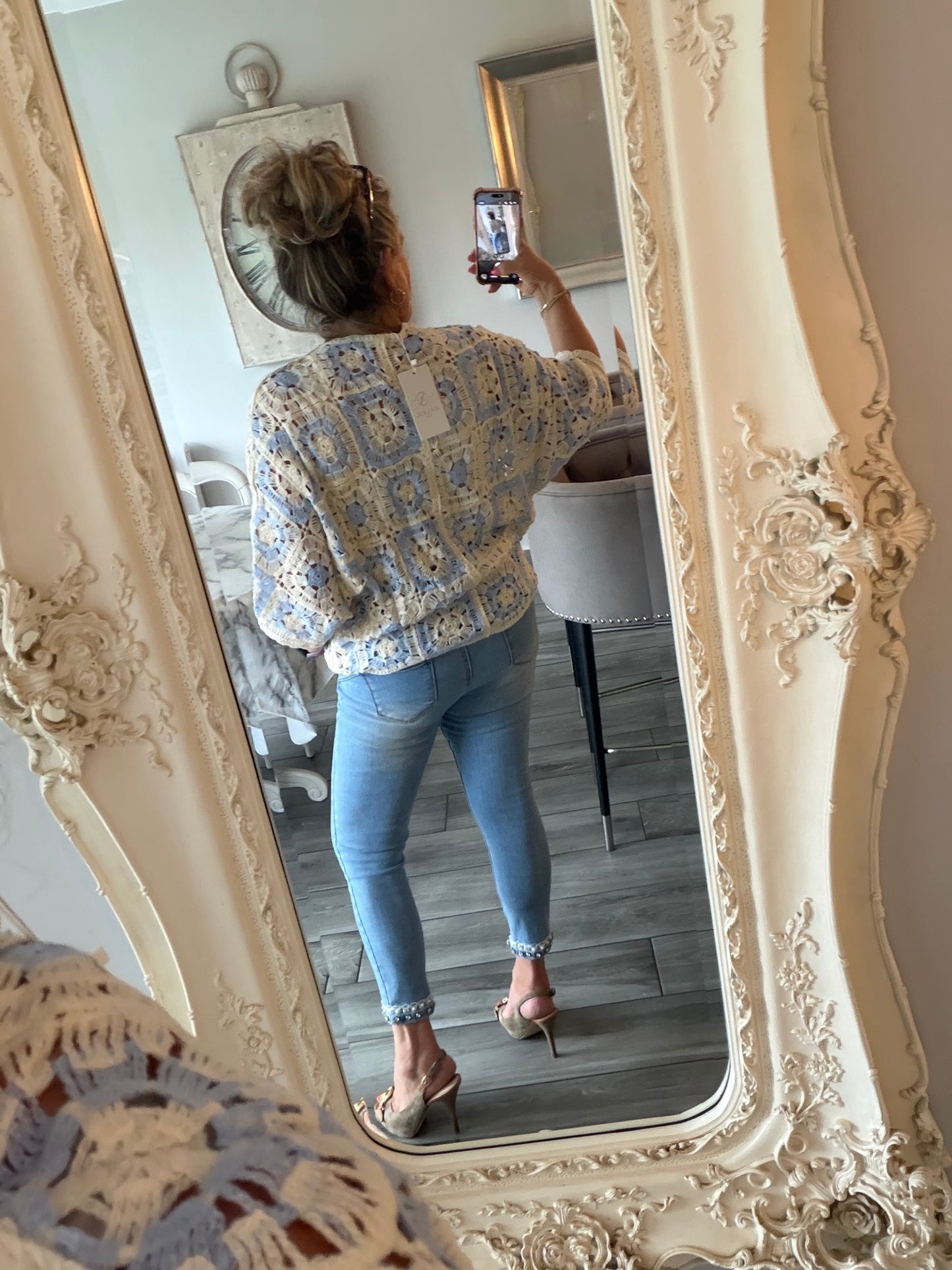 Antigua crochet cardigan top 100% cotton