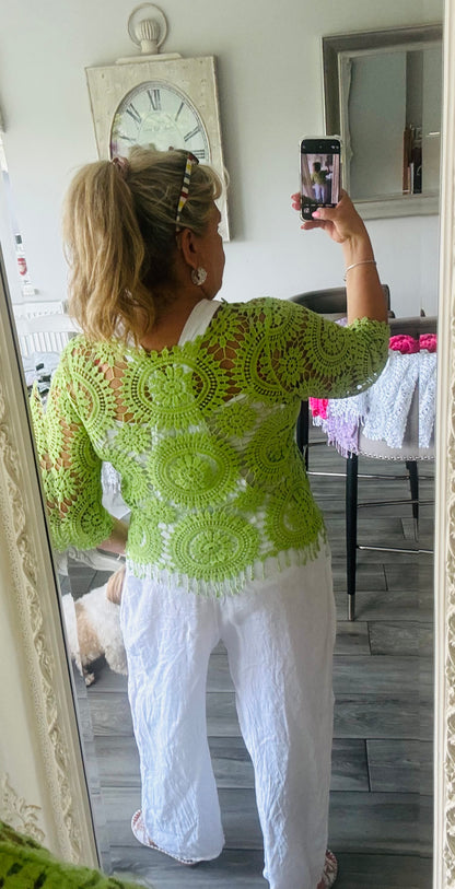 Georgia Crochet Short Open Cardi