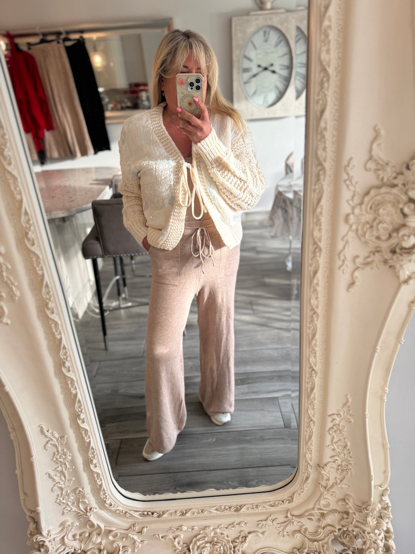 Mulan thick knit pretty cardigan cream