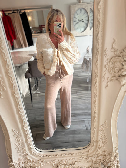 Mulan thick knit pretty cardigan cream