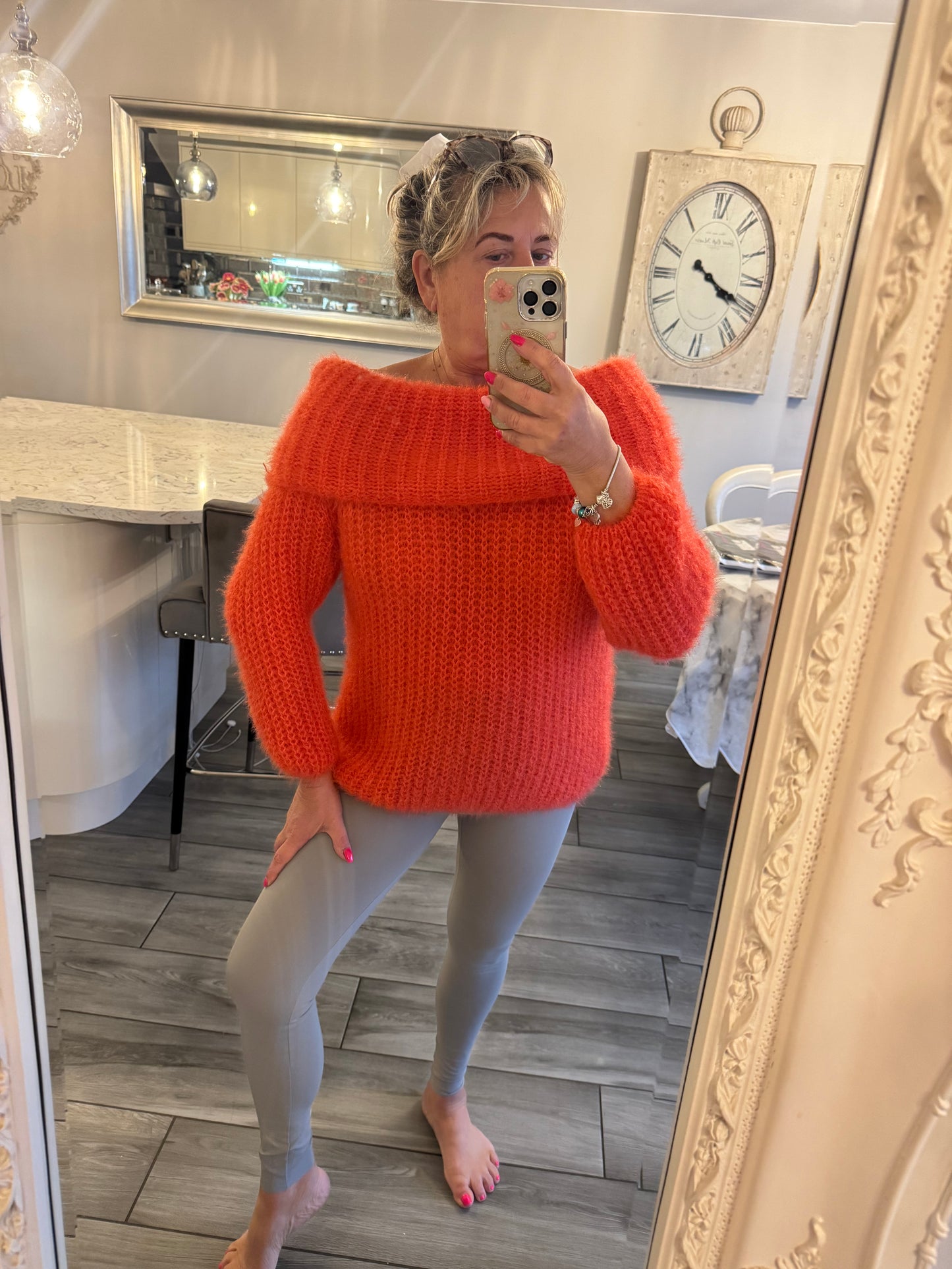 Chantelle off shoulder fluffy jumper