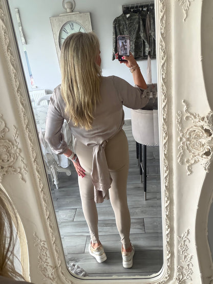 Positano satin cross over top
