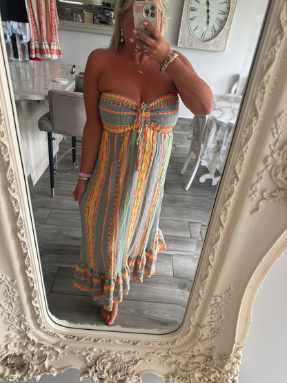 Artisan cotton boob tube dress