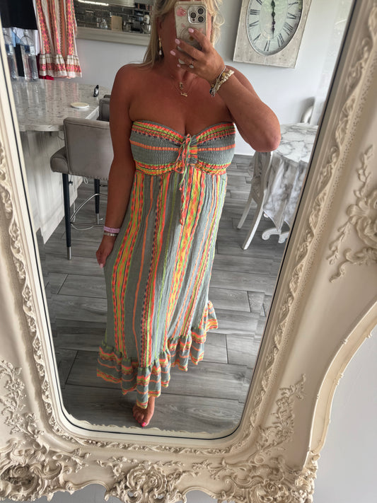 Artisan cotton boob tube dress