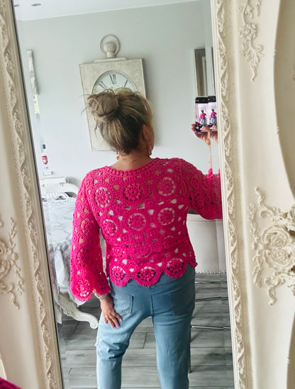 Georgia Crochet Short Open Cardi