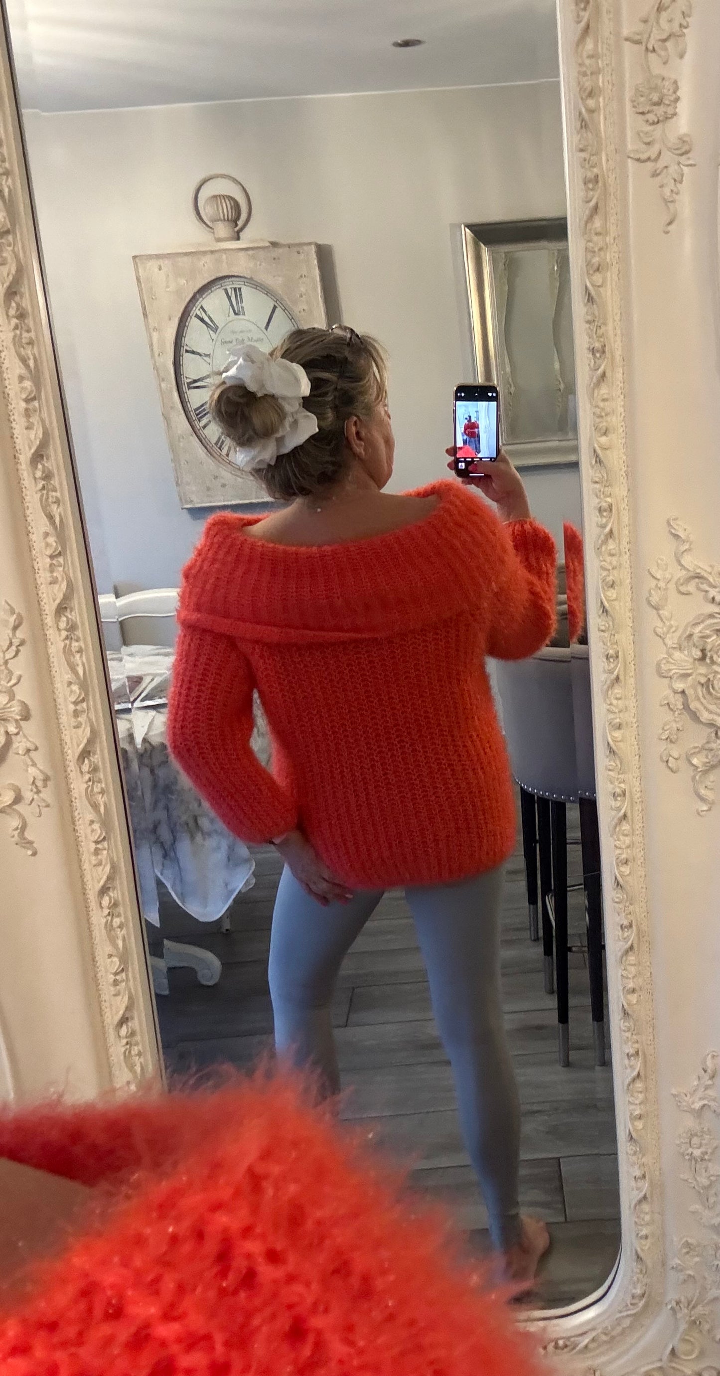 Chantelle off shoulder fluffy jumper
