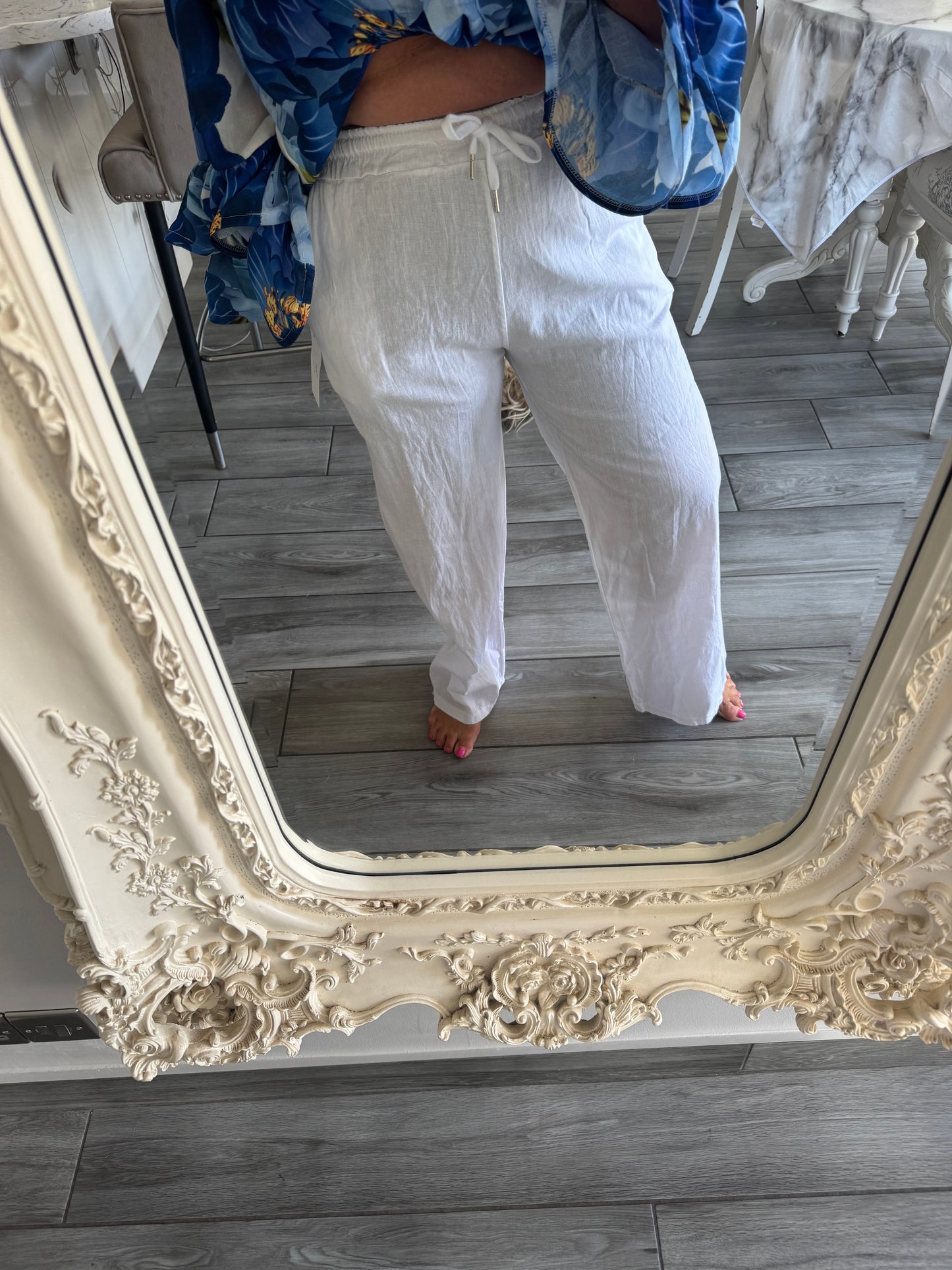 Freda puro Lino 50/50 cotton linen trousers