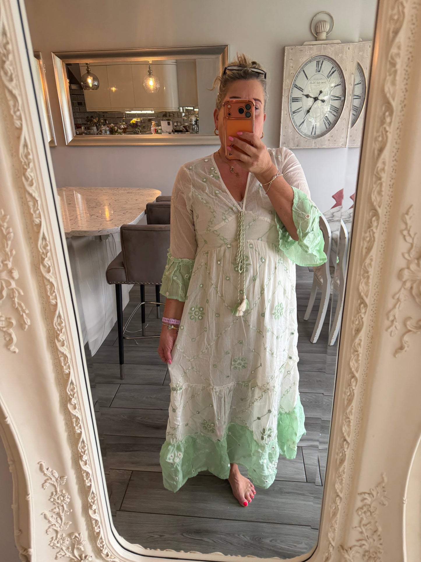 Louise maxi dress with skirt underlay fine material