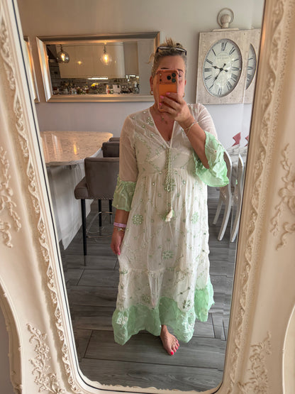 Louise maxi dress with skirt underlay fine material