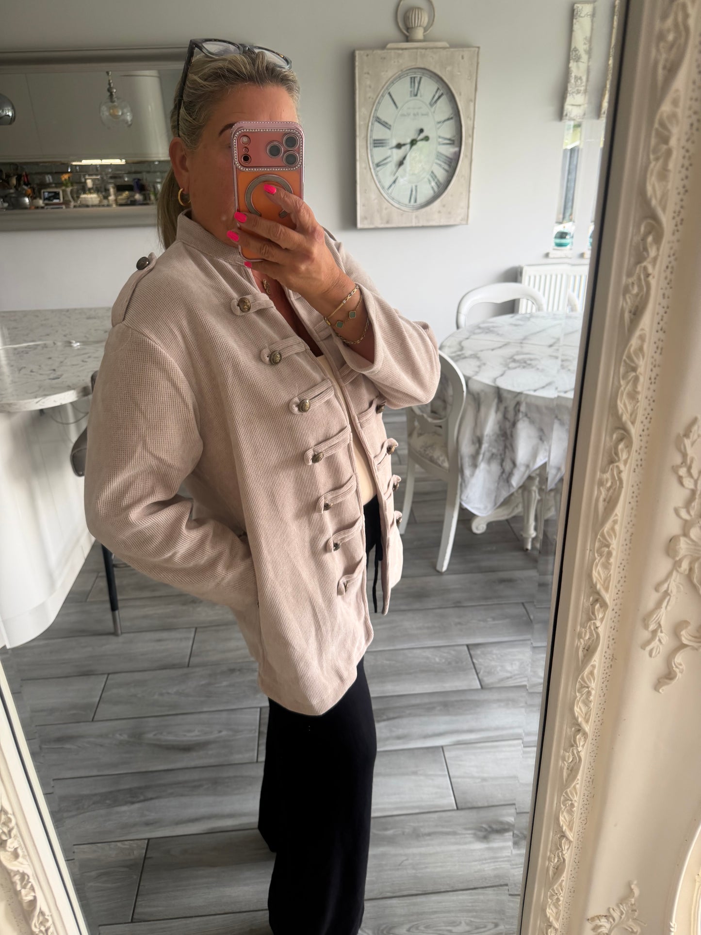 Betty needlecord open jacket military style