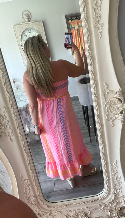 Monica Shirred top cotton mix sundress