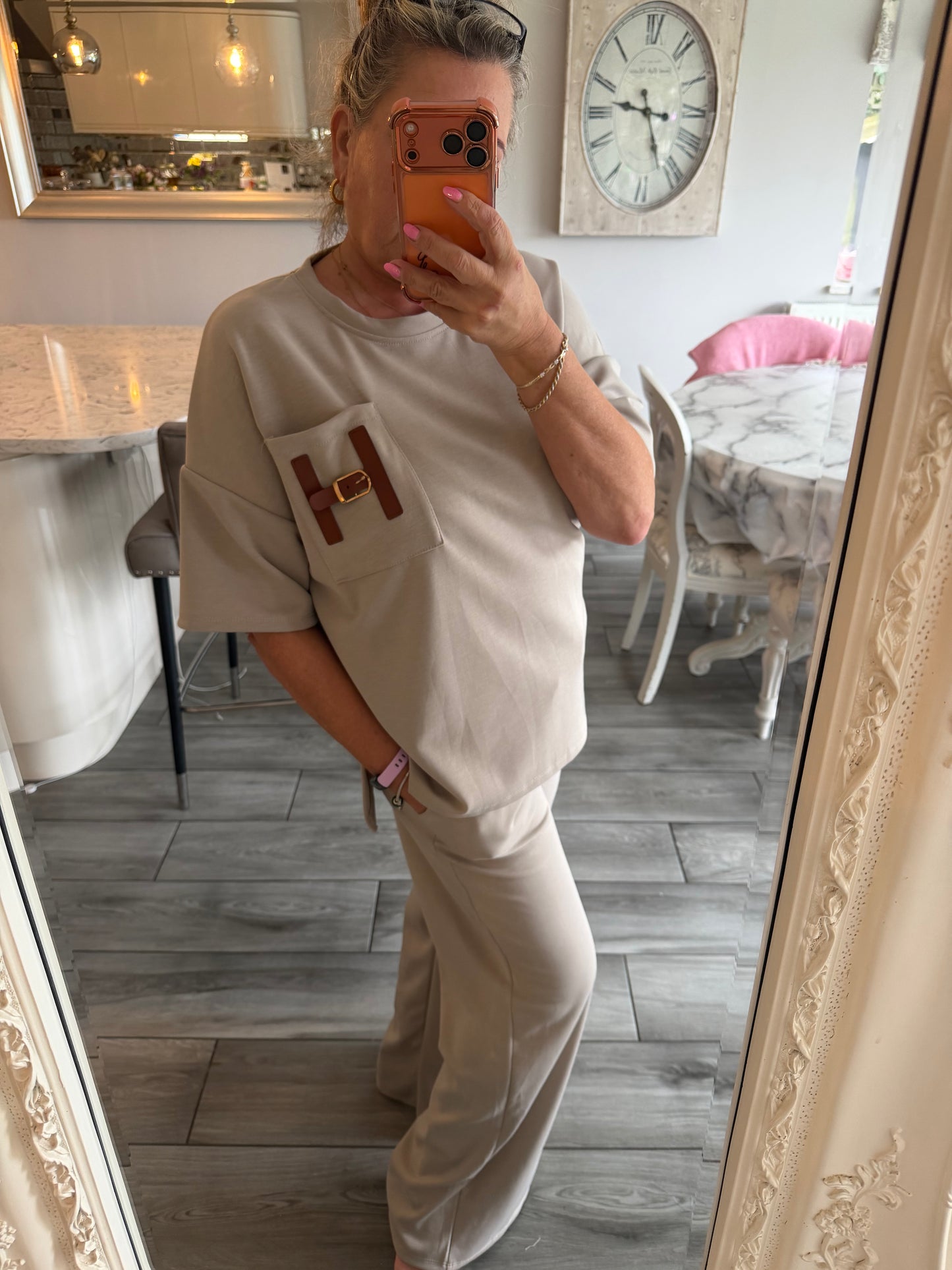 Betsy 2 piece comfy set with H buckle detail