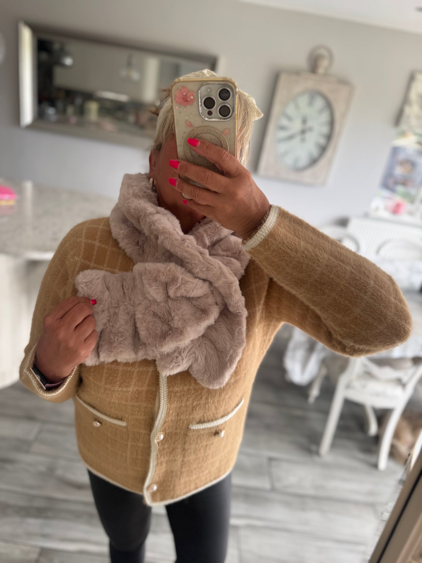 Bellalina Luxury Scrunch super soft faux fur scarf by Alex Max
