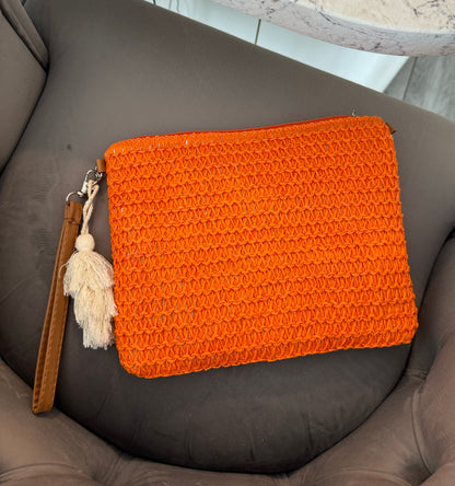 Arancia Zip Clutch Bag with Wrist and Crossbody Strap