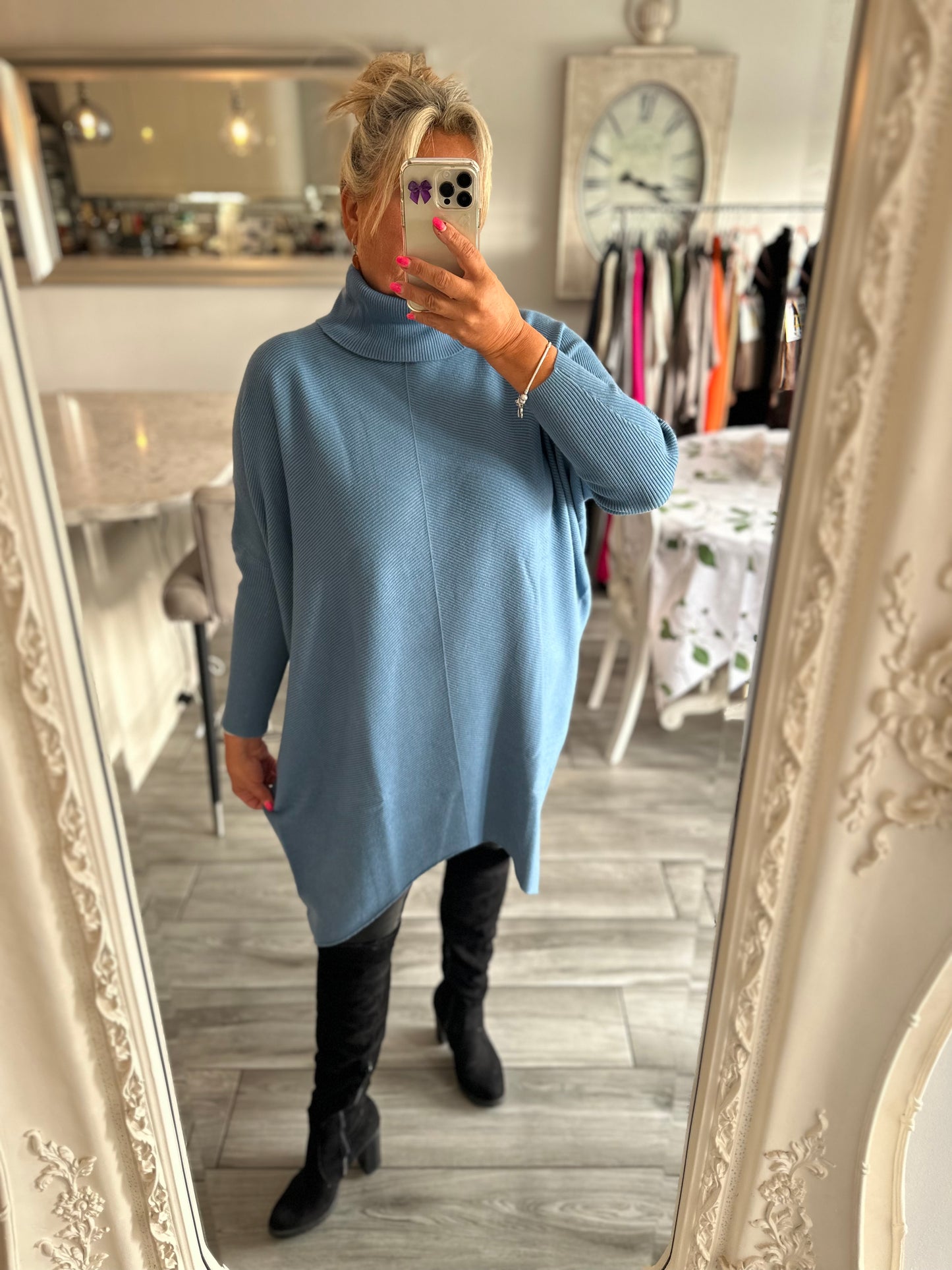 Mandy High Neck High Low Long Jumper