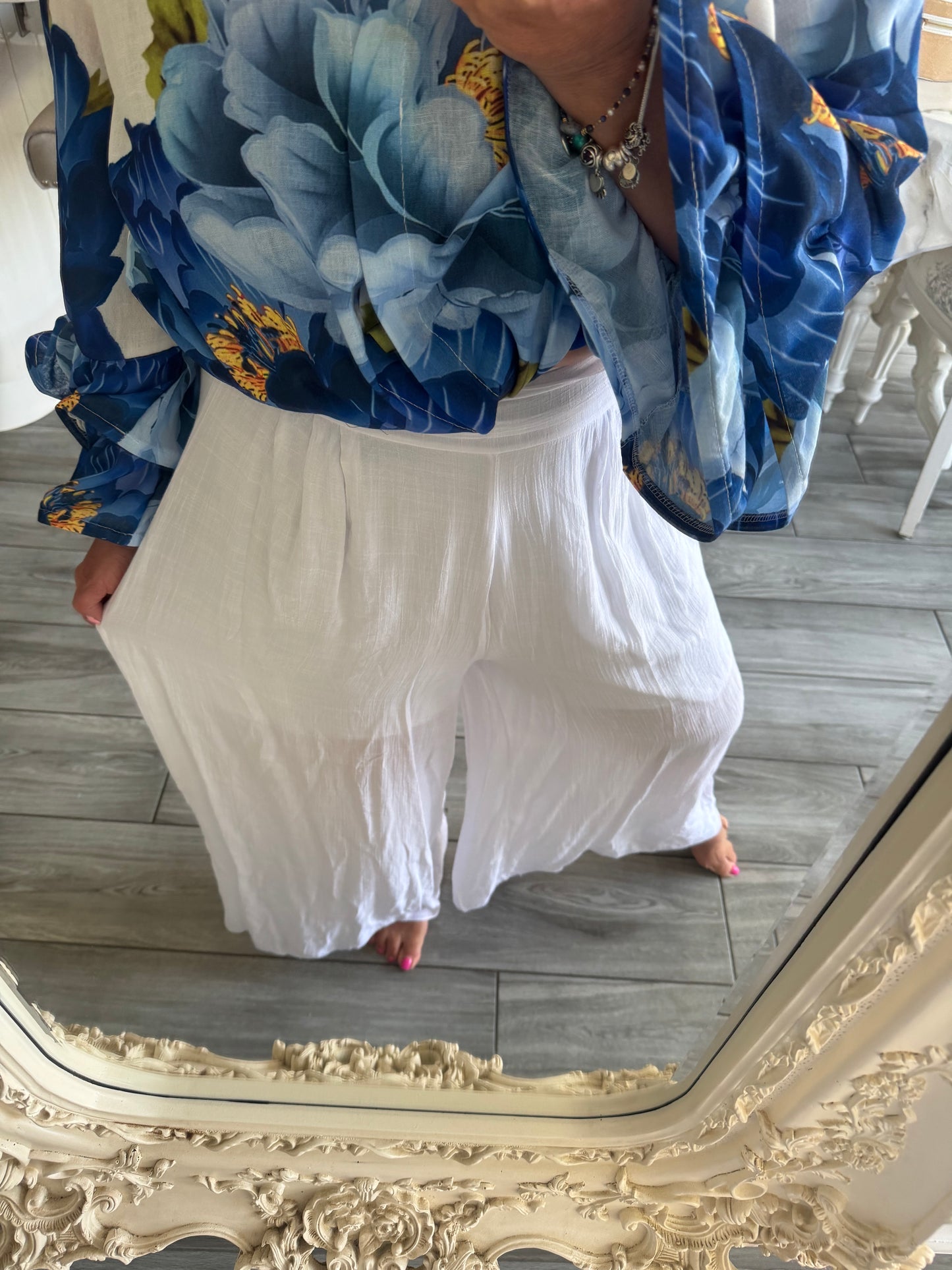 Sydney wide leg floaty Elasticated wide waistband trousers