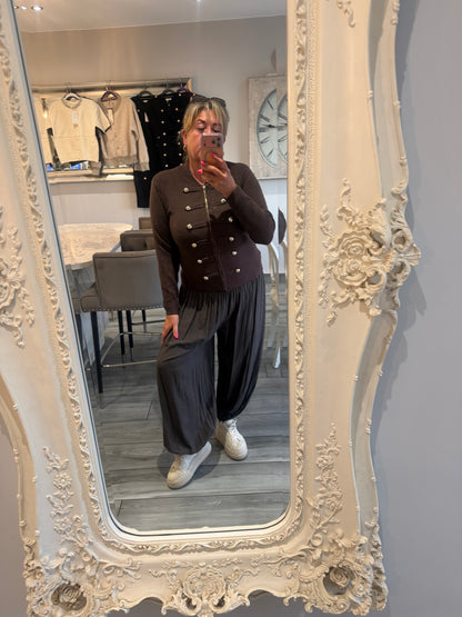 Tina military style zip cardigan/jumper