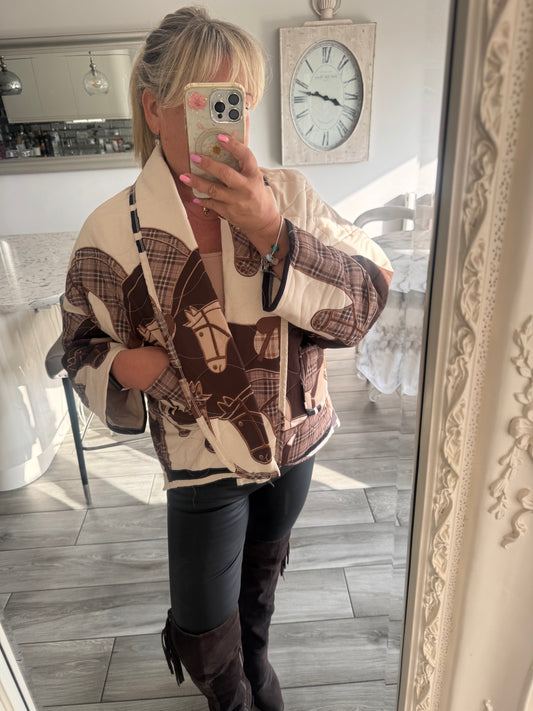 Newmarket Quilted Horse print Jacket