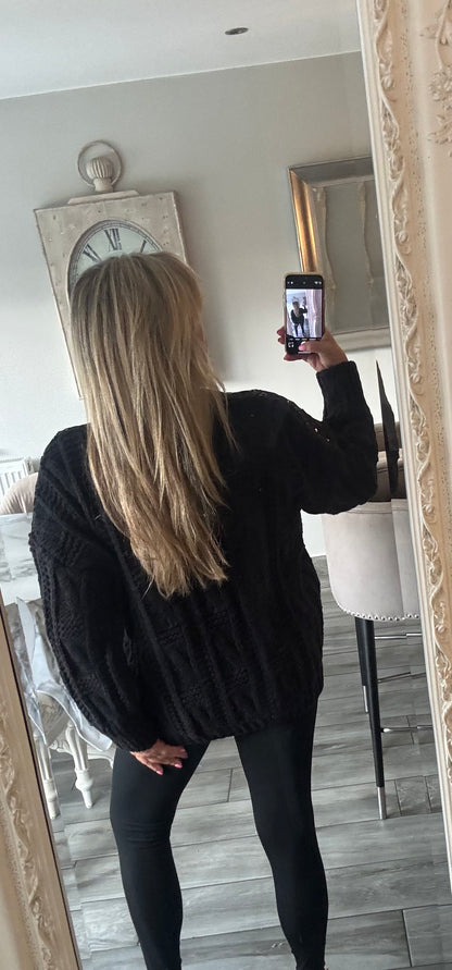 Bella Thick Knit Sequin cardigan