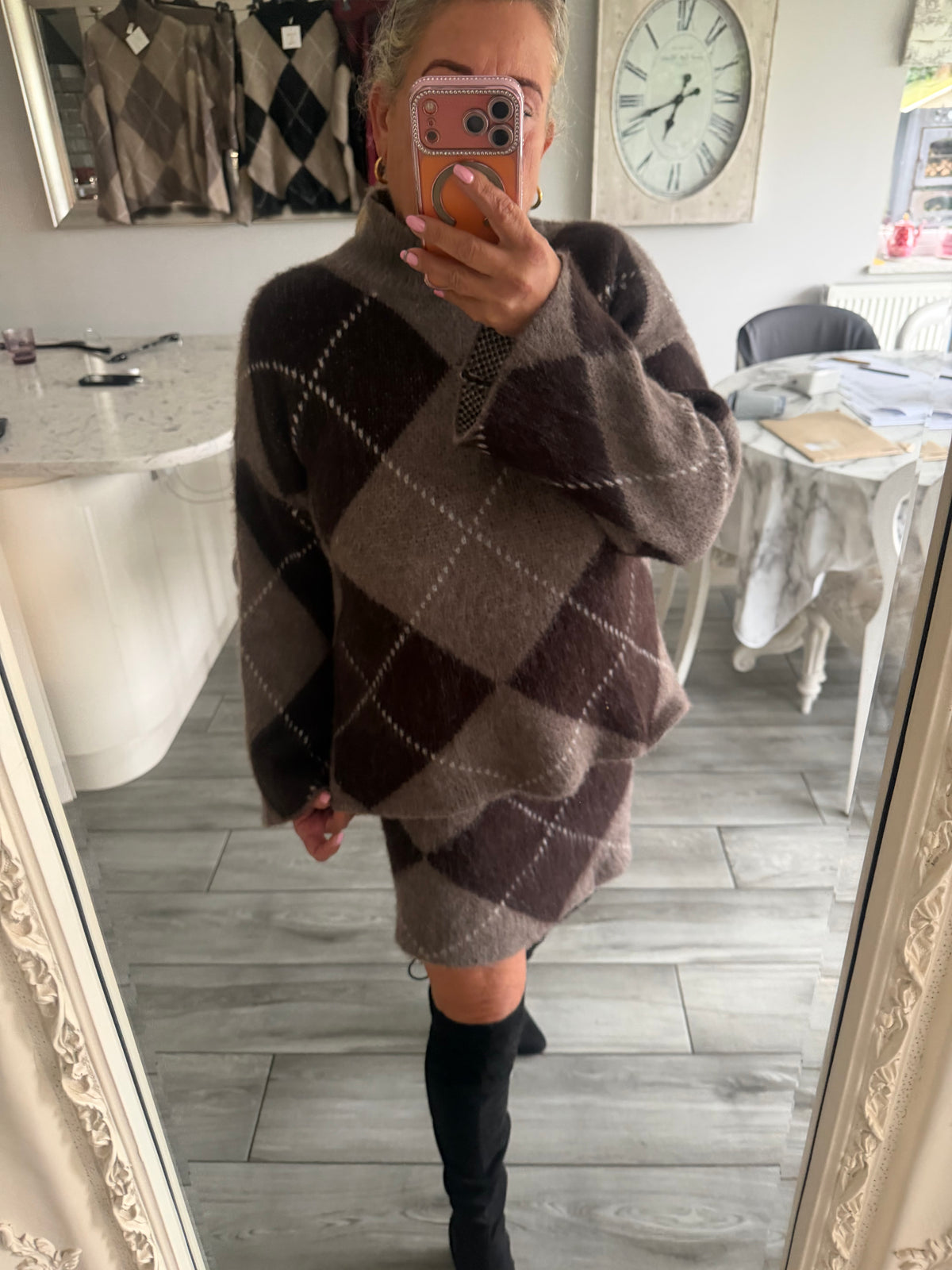 Izzy 2 piece knitwear skirt set
