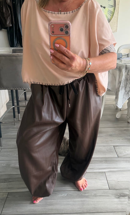 Harley oversize faux leather joggers