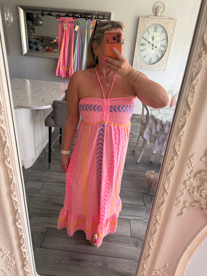 Monica Shirred top cotton mix sundress