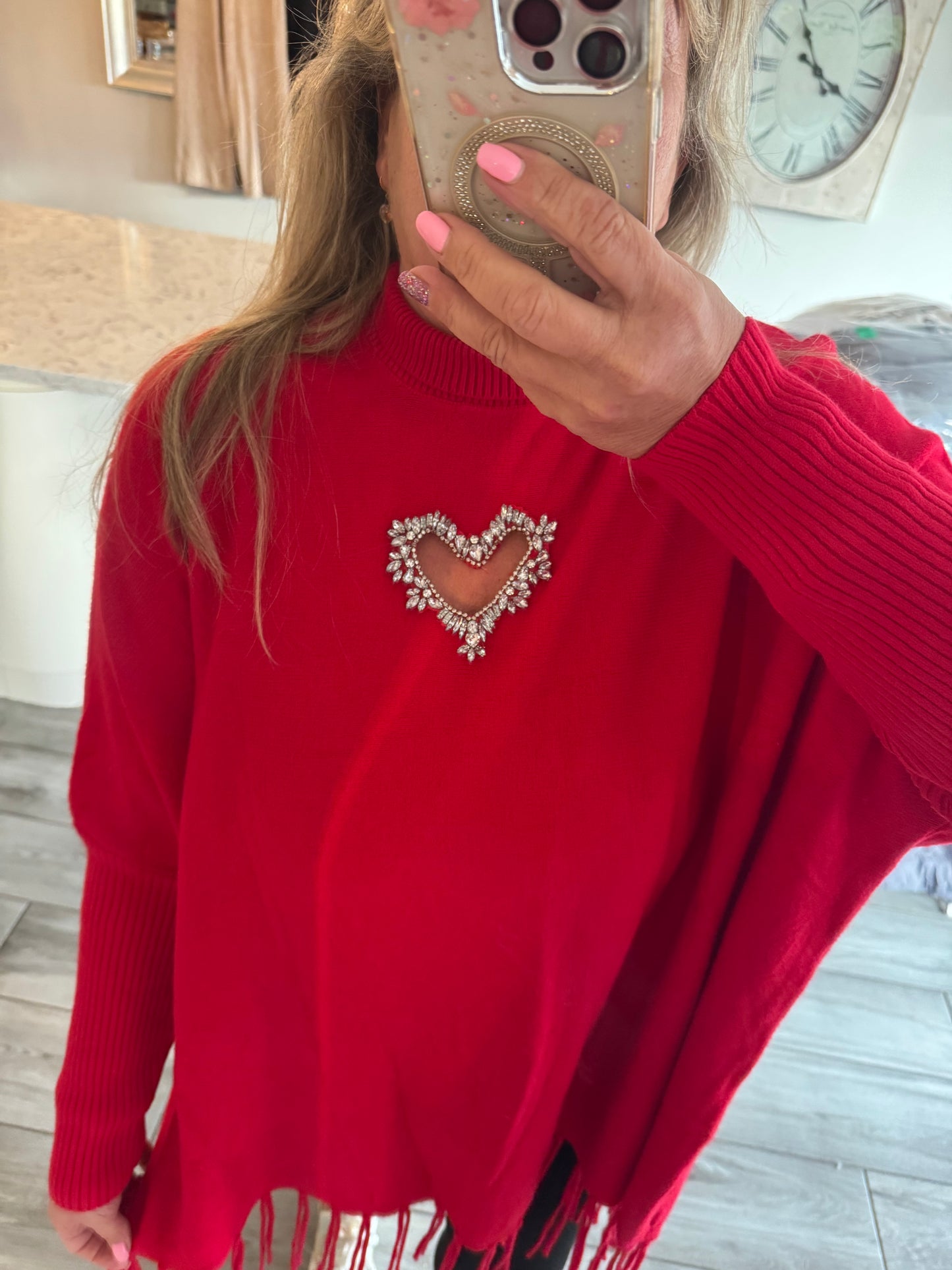 Cinderella Red jumper with embellished heart detail
