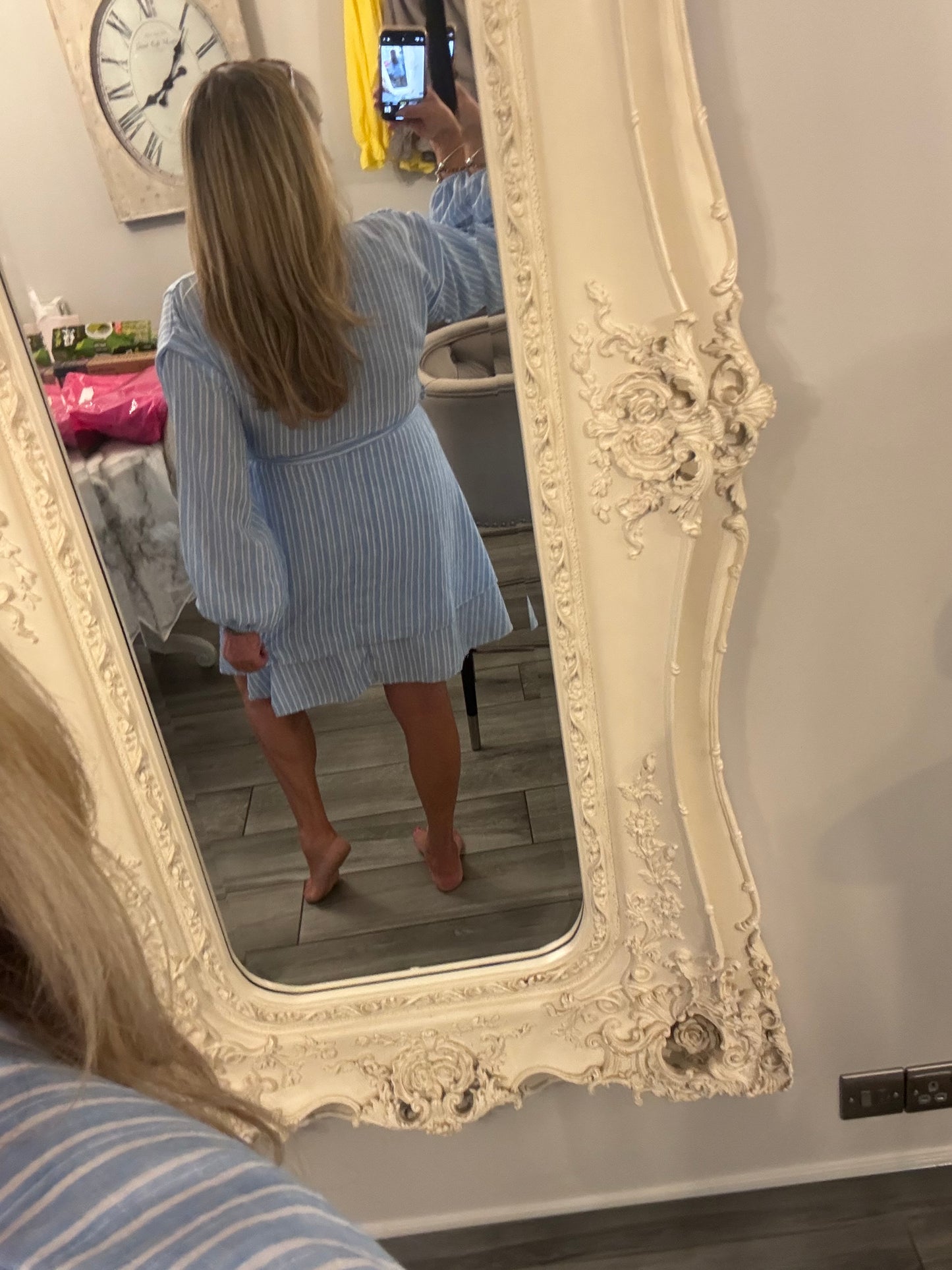 Judith pinstripe long sleeve dress