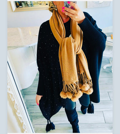 Pom Pom Pashmina/Scarf