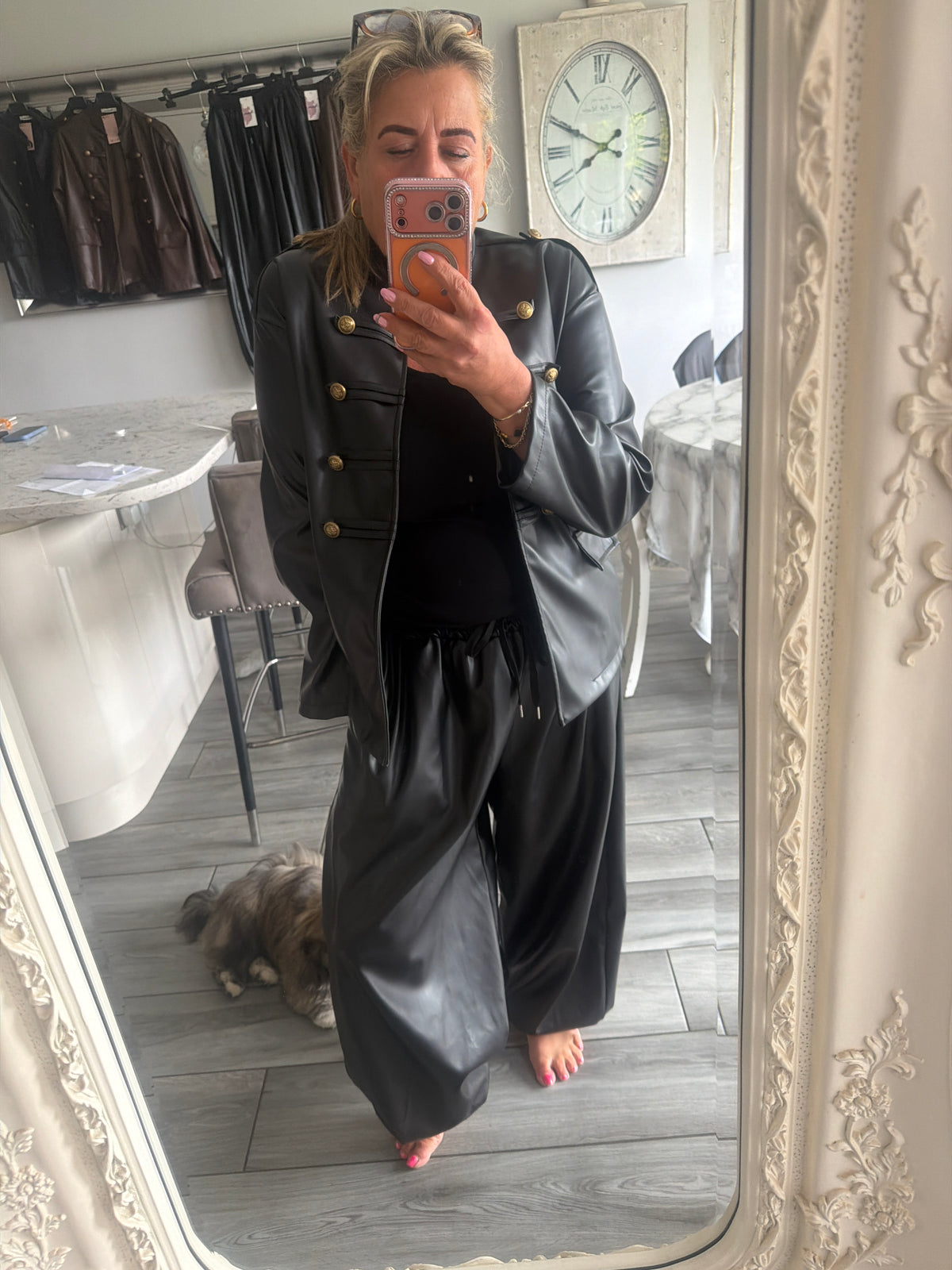 Harley oversize faux leather joggers