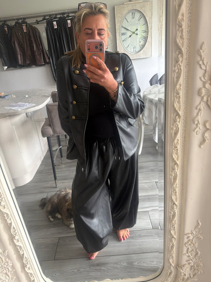 Harley oversize faux leather joggers